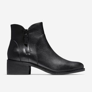 Cole Haan Womens Lyla Waterproof Leather Ankle Boots in Black